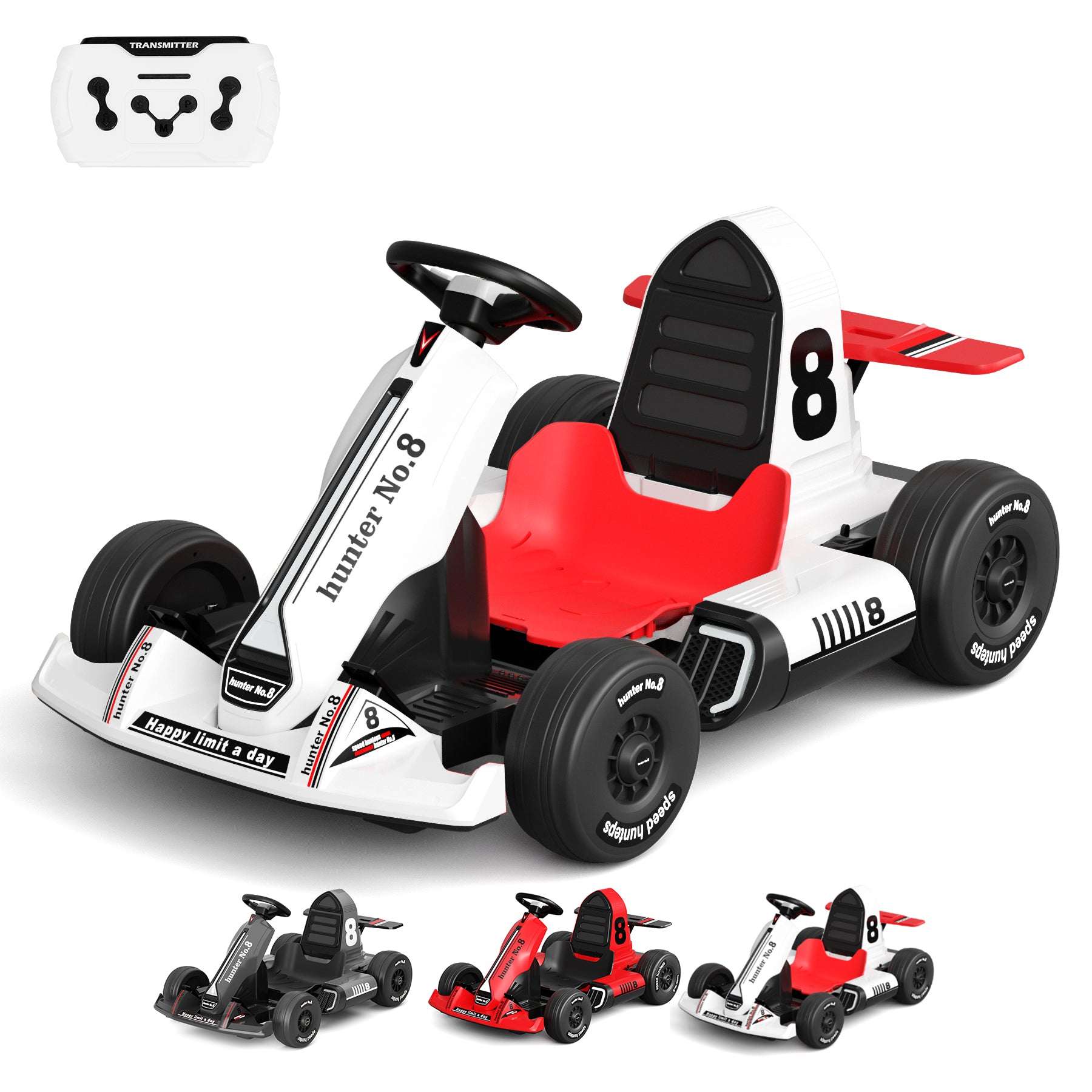 XJD 12V Electric Drifting Go Kart for Kids Battery Powered Driving Car Toy with Remote Control/Cool Lights/Bluetooth Music