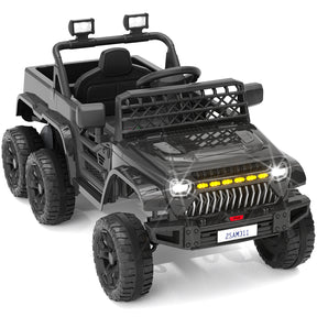 XJD 12V 7AH Ride On Truck Car with Remote Control, 6 Wheels, 2 Seats, Power Car for Kids, Black