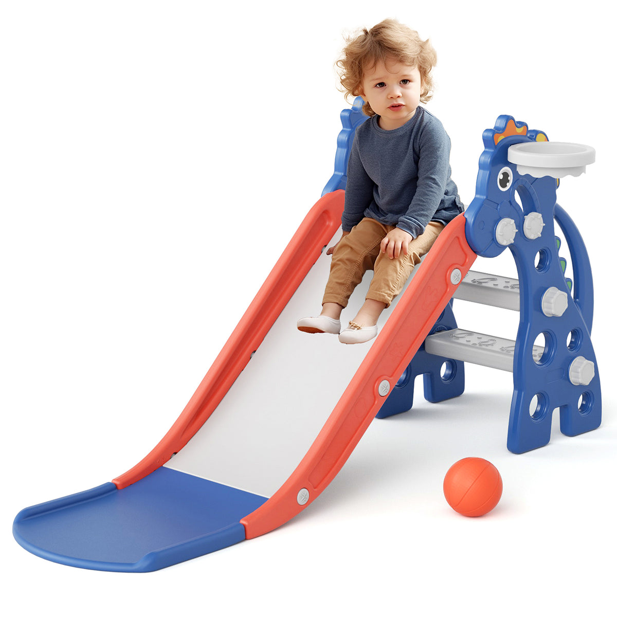 67i 3 in 1 Foldable Slide Set for Toddlers Age 1-3 Blue