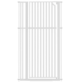 XJD Premium Metal Pet Gate for Babies: Adjustable Width 30-37.8", 63" High – Easy Install, Auto-Close Barrier for Home Safety, White