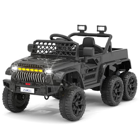 XJD 12V 7AH Ride On Truck Car with Remote Control, 6 Wheels, 2 Seats, Power Car for Kids, Black