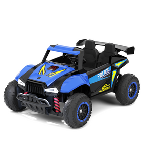 XJD 12V/24V 7AH Ride On Car with Remote Control, 2WD/4WD Switchable, 2 Seats, Power Car for Kids, Blue&Green