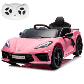 XJD Corvette C8 12V Electric Ride-On Car for Kids - Dual Speed, LED, USB, Bluetooth, Parental Control, for Ages 3+