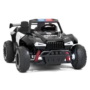 XJD 12V/24V 7AH Ride On Car with Remote Control, 2WD/4WD Switchable, 2 Seats, Power Car for Kids, Black&White