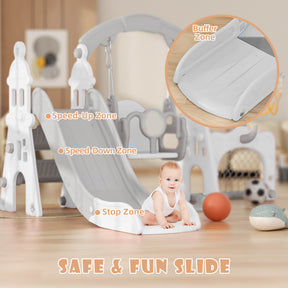 XJD 5-in-1 Toddler Slide and Swing Set Gray