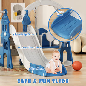 XJD 4-in-1 Toddler Slide and Swing Set Blue In Stock USA