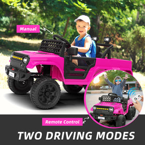 XJD 12V 7AH Ride On Truck Car with Remote Control, 6 Wheels, 2 Seats, Power Car for Kids, Pink