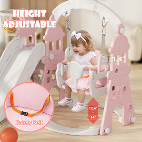 XJD 4-in-1 Toddler Slide and Swing Set Pink In Stock USA