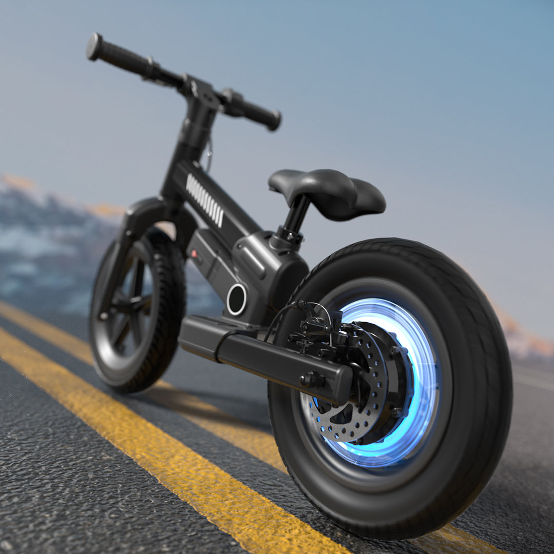 XJD 24V 150W Kids Electric Balance Bike, Ages 3-5, 12" Inflatable Tire, Adjustable Seat, Black