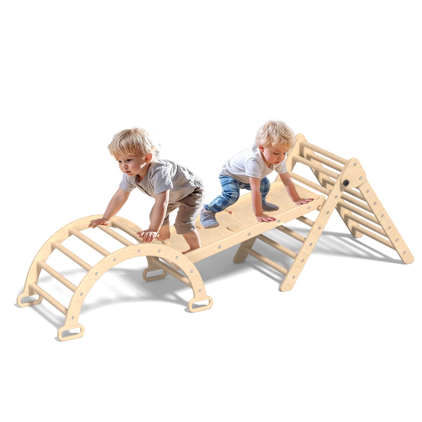 XJD 7 in 1 Wood Climber Play Set Primary Color In Stock USA