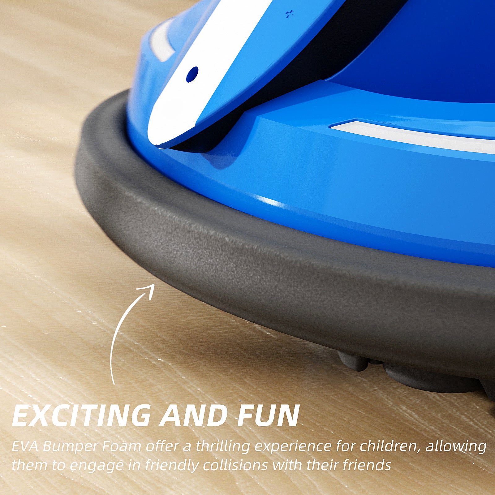XJD 360° Spinning Toddlers Battery Powered Electric Bumper Cars for Kids Age 1.5+, Blue