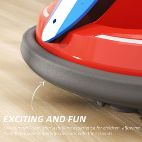 XJD 360° Spinning Toddlers Battery Powered Electric Bumper Cars for Kids Age 1.5+, Red