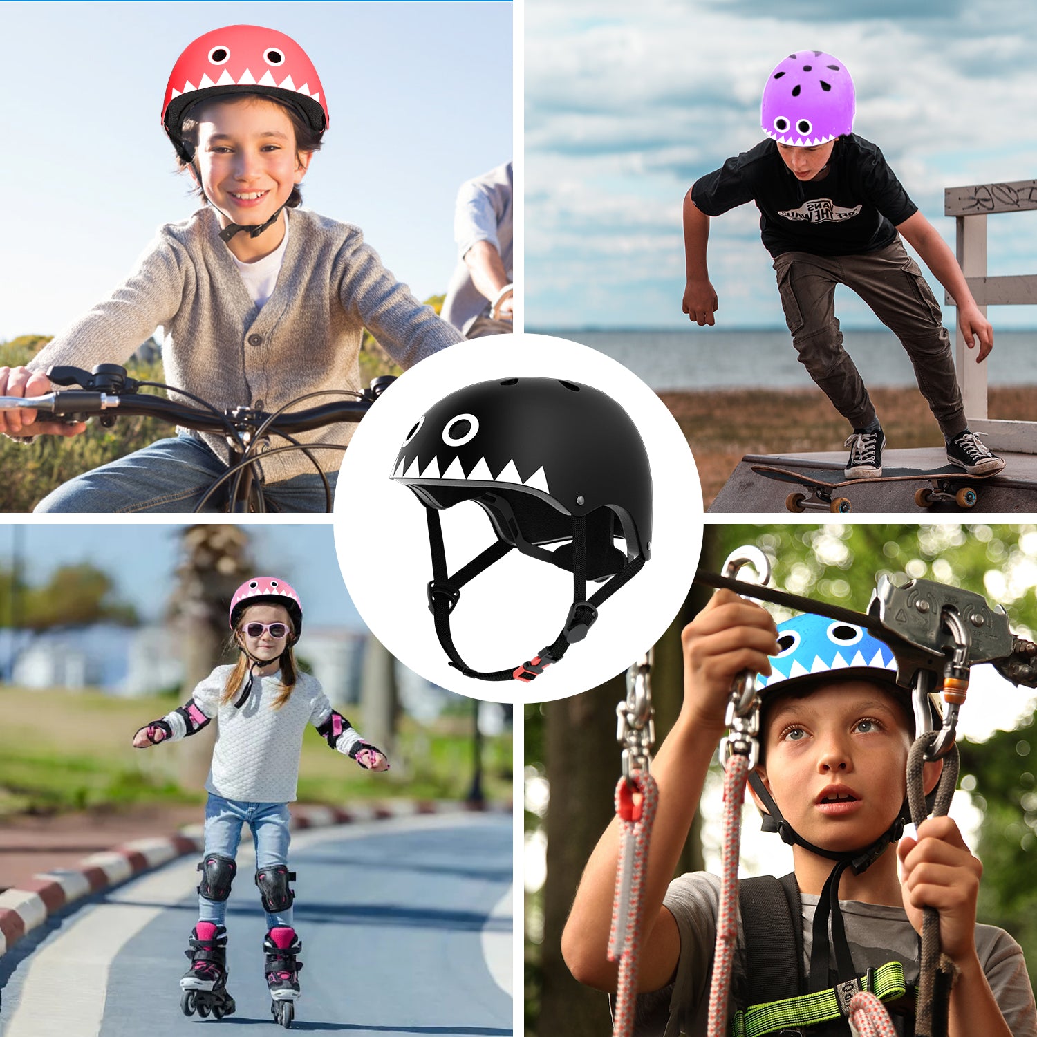 GLAF Kids Bike Helmets in Black White In Stock USA