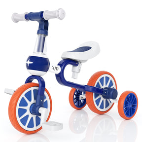 XJD 3 in 1 Toddler Tricycle Bikes, Toy Ride - Blue