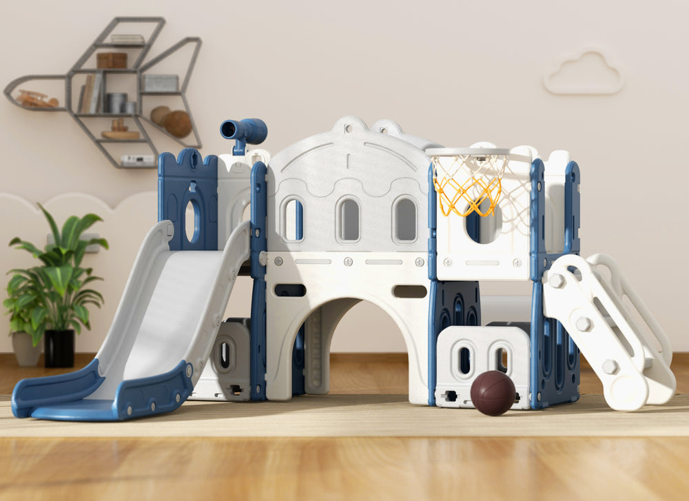 XJD 7 in 1 Toddler Slide Set In Blue In Stock USA