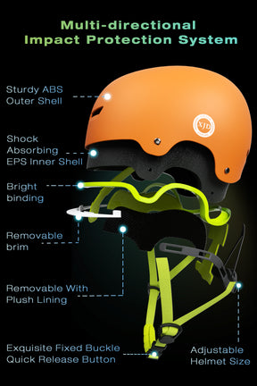 XJD Kids Bike Helmet Orange In Stock USA