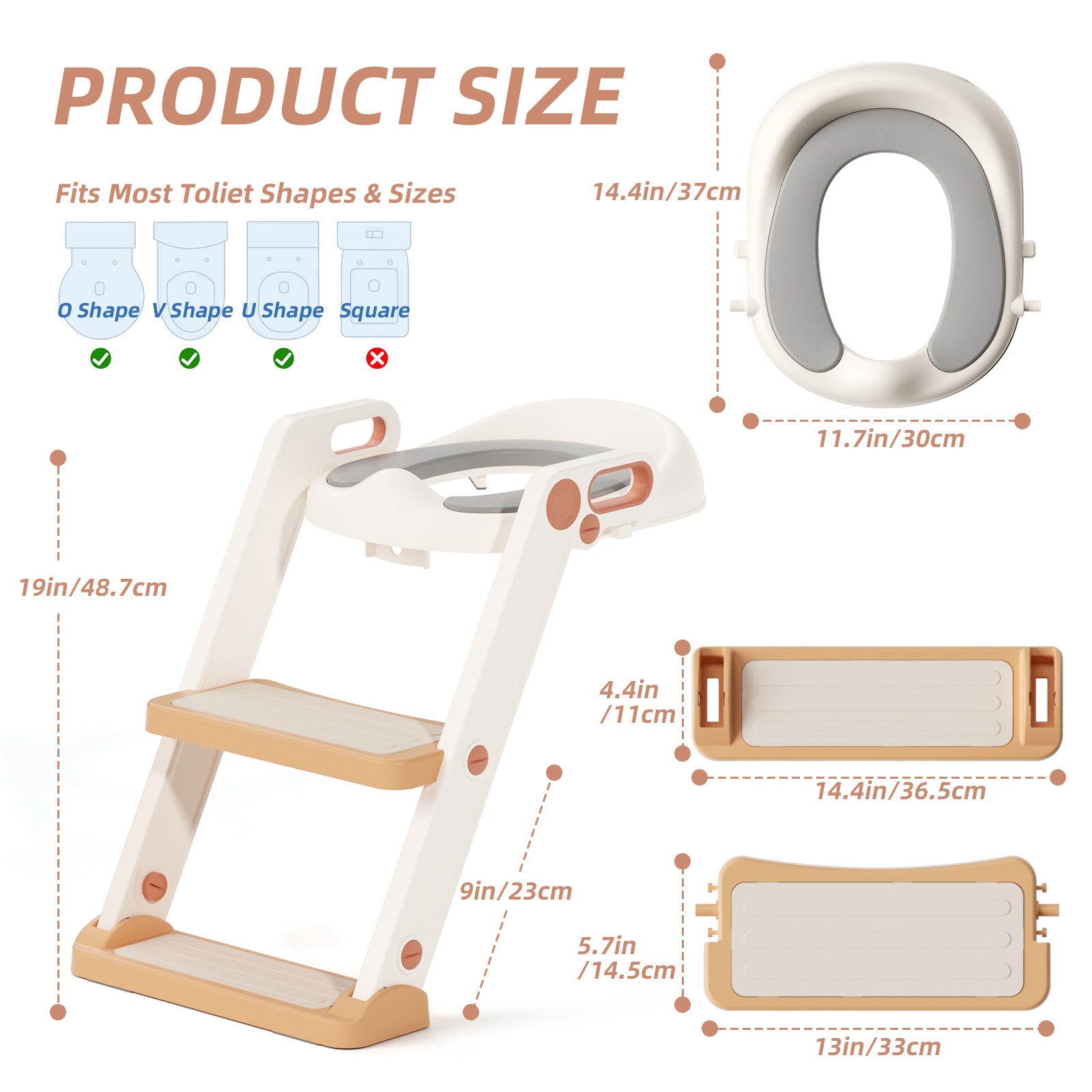 XJD Kids Toilet Training Seat with Step Ladder Gold In Stock USA