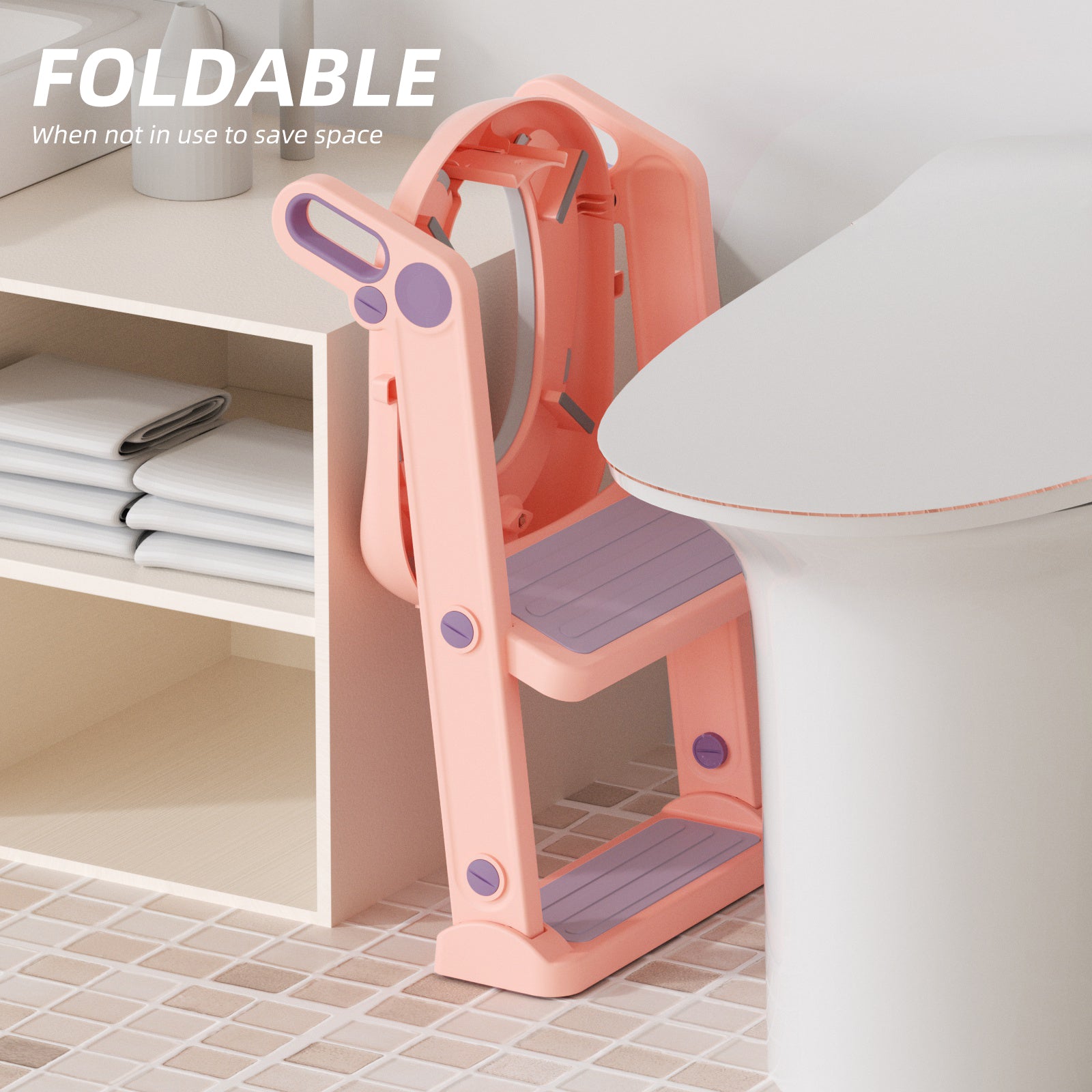 XJD Kids Toilet Training Seat with Step Ladder Pink In Stock USA