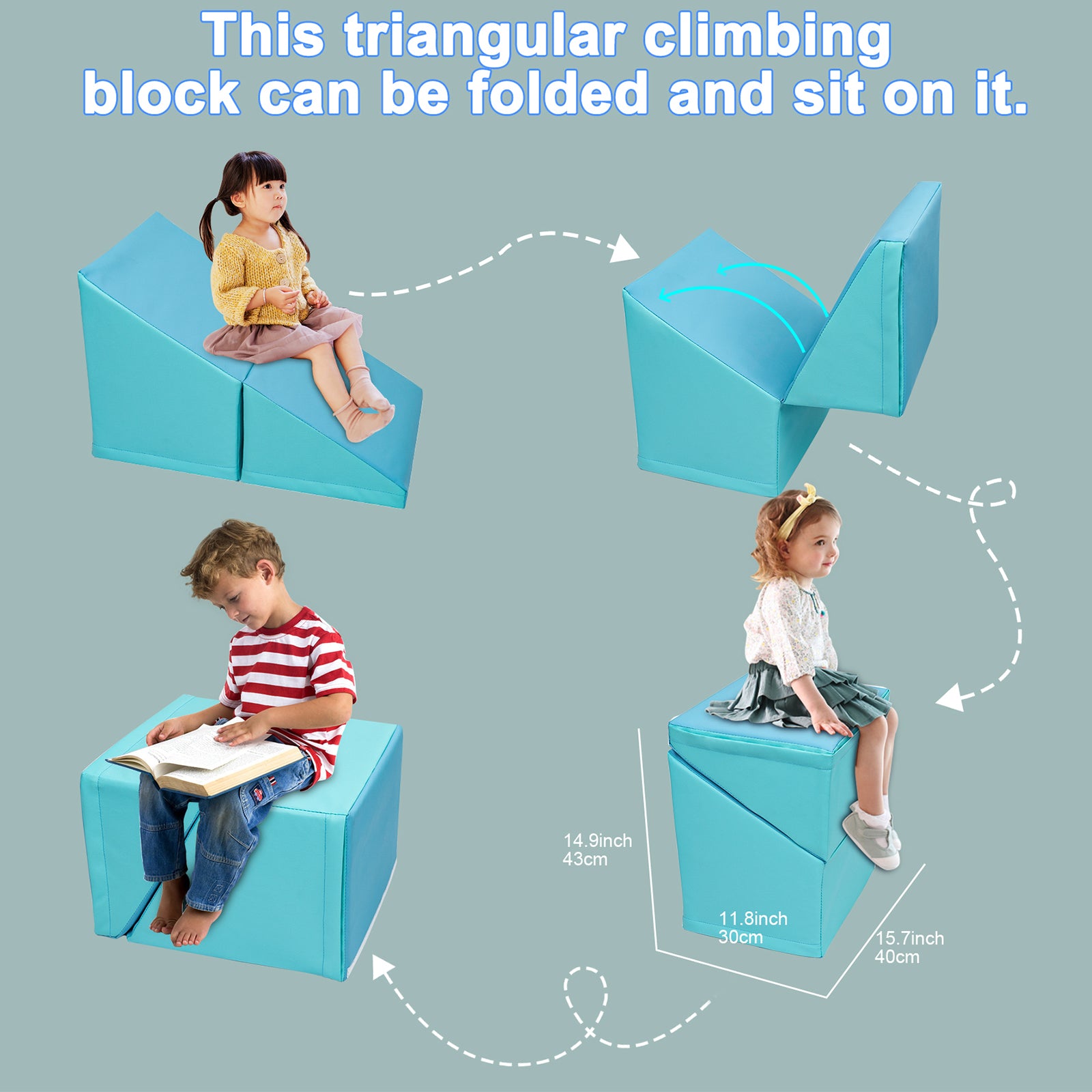 XJD Toddler Climbing Blocks 5 Piece Set Navy Blue In Stock USA